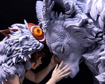 Wolf Spirit Princess Statue: Hand-Painted Anime Model Kit