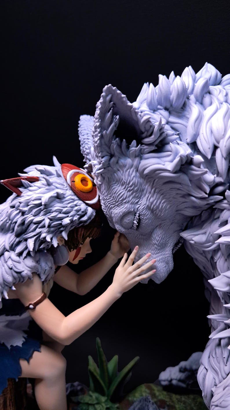 Wolf Spirit Princess Statue: Handbemaltes Anime Modell Bausatz Bild 1