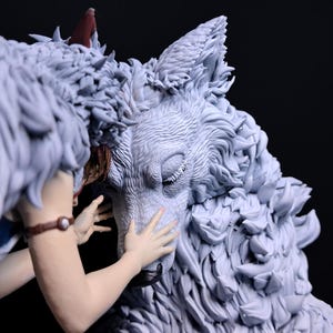 Wolf Spirit Princess Statue: Handbemaltes Anime Modell Bausatz Bild 6