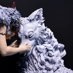 Wolf Spirit Princess Statue: Handbemaltes Anime Modell Bausatz Bild 7