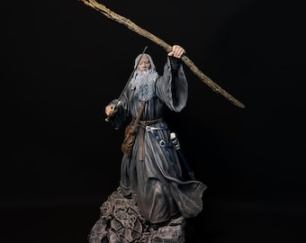 Handbemalte Gandalf Statue | Herr der Ringe Resin Figur 1:8