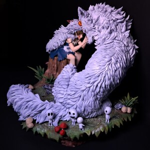 Wolf Spirit Princess Statue: Handbemaltes Anime Modell Bausatz Bild 2