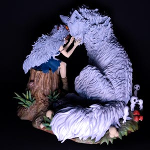 Wolf Spirit Princess Statue: Handbemaltes Anime Modell Bausatz Bild 8