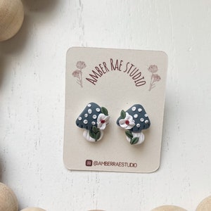 Mushroom Stud Earrings, Trendy Mushroom Earrings, Polymer Clay Stud Earrings, Boho Earrings Gift for Her, Clay Stud Earrings Mushrooms