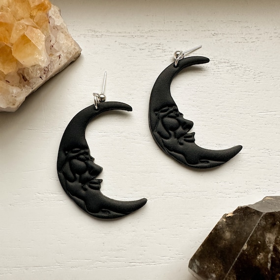 Clay on sale moon earrings