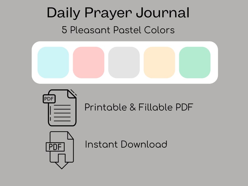 Daily Prayer Journal Printable Template 8.5x11 &amp; A4 Prayer Journal 5 ...