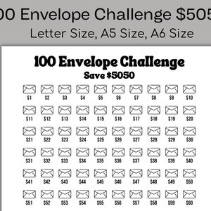 100 Envelope Challenge Printable Savings Challenge Printable Money Savings Challenge 5000 Savings Challenge Savings Tracker Digital Download