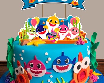 Baby Shark Cake Topper Etsy Baby Shark Cake Topper Etsy
