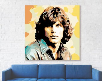 Jim Morrison, Dors, Rock, Pop Art, Art Modern, Legend, Singer, Contemporary art, print canvas,