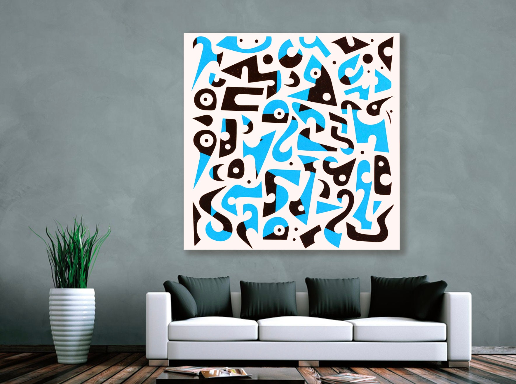 Tableau Impression Sur Verre 70x50cm - Abstraction Géométrique Minimaliste - ARTTOR