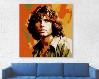 Jim Morrison, Dors, Rock, Pop Art, Art Modern, Legend, Singer, Contemporary art, print canvas,