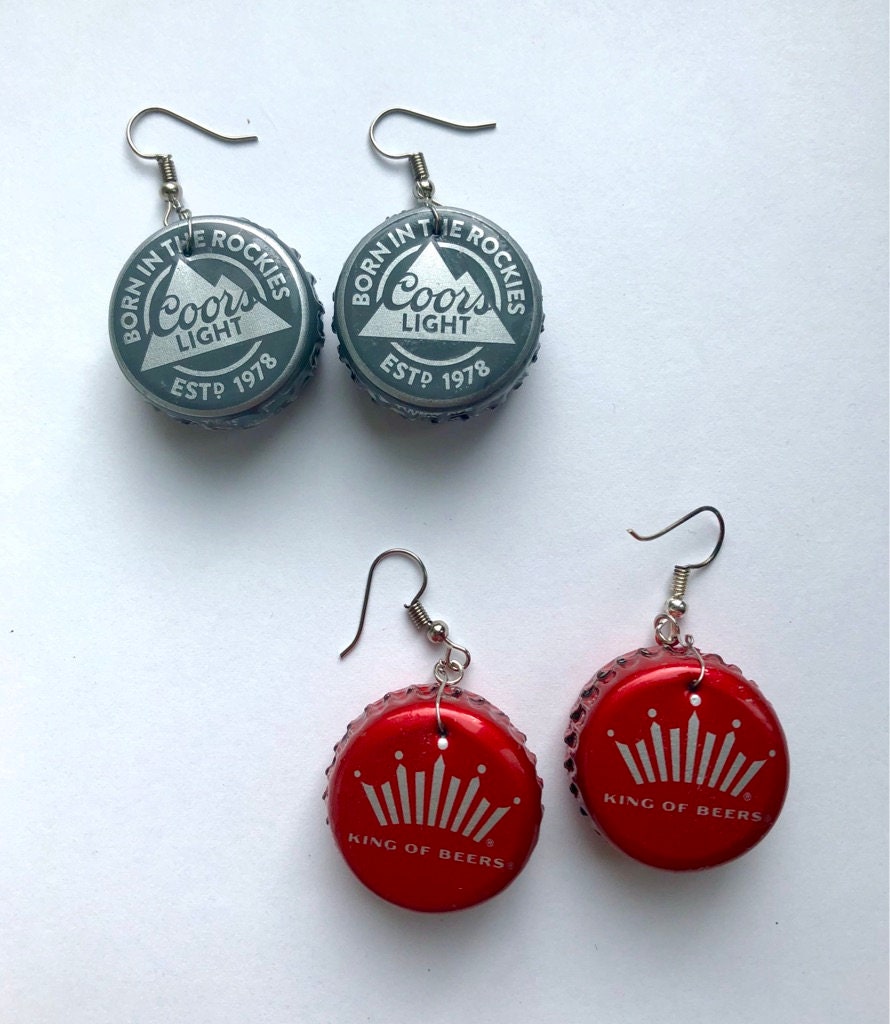 Resin Coated Beer Bottle Cap Earrings Etsy.de