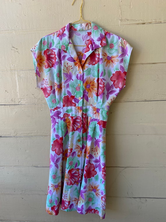 Floral button up dress