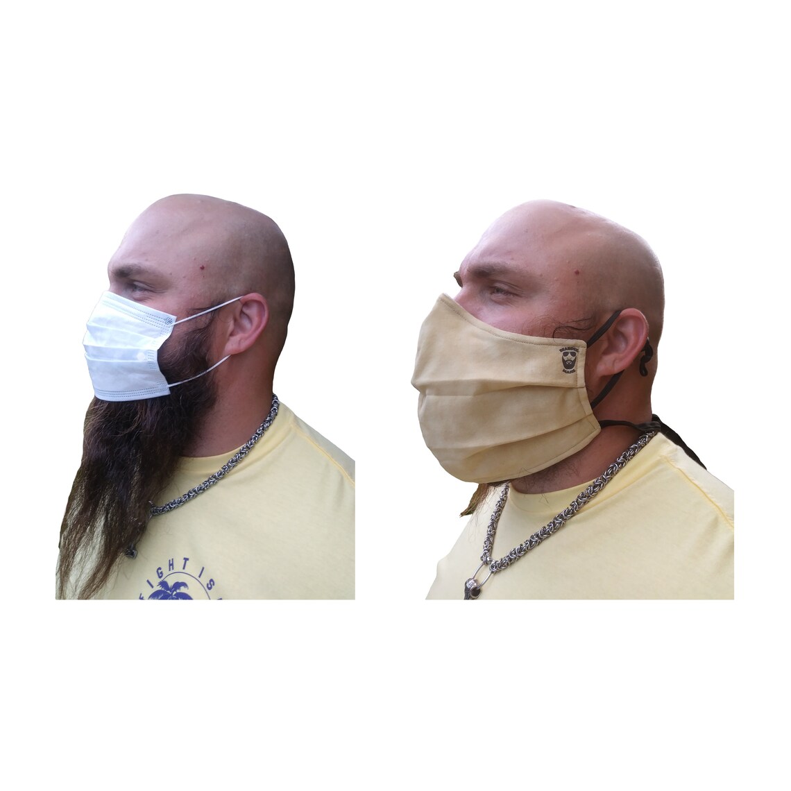 Máscara de barba plisada doble Etsy