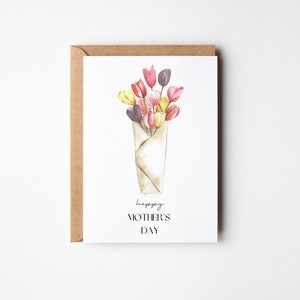 Happy Mother’s Day Card, Botanical Greeting Card, Watercolour Illustrated, 4x6 Card, Cute, Card for Mom, Mothers Day Gift, Gift For Her