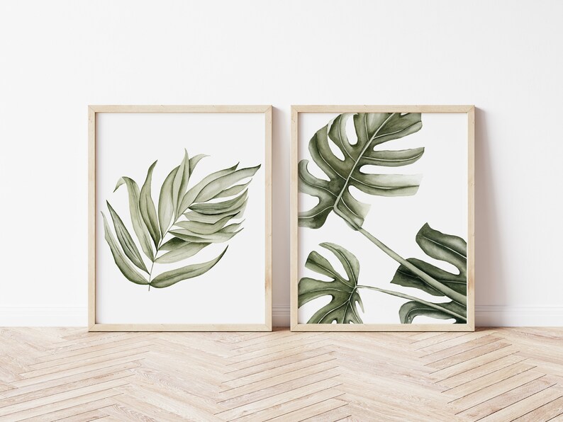 Monstera Plant Watercolor Print, Monstera Plant Poster, Plant Lover Gift, Botanical Wall Art, Plant Decor Floral Picture, Tropical Leaf image 4