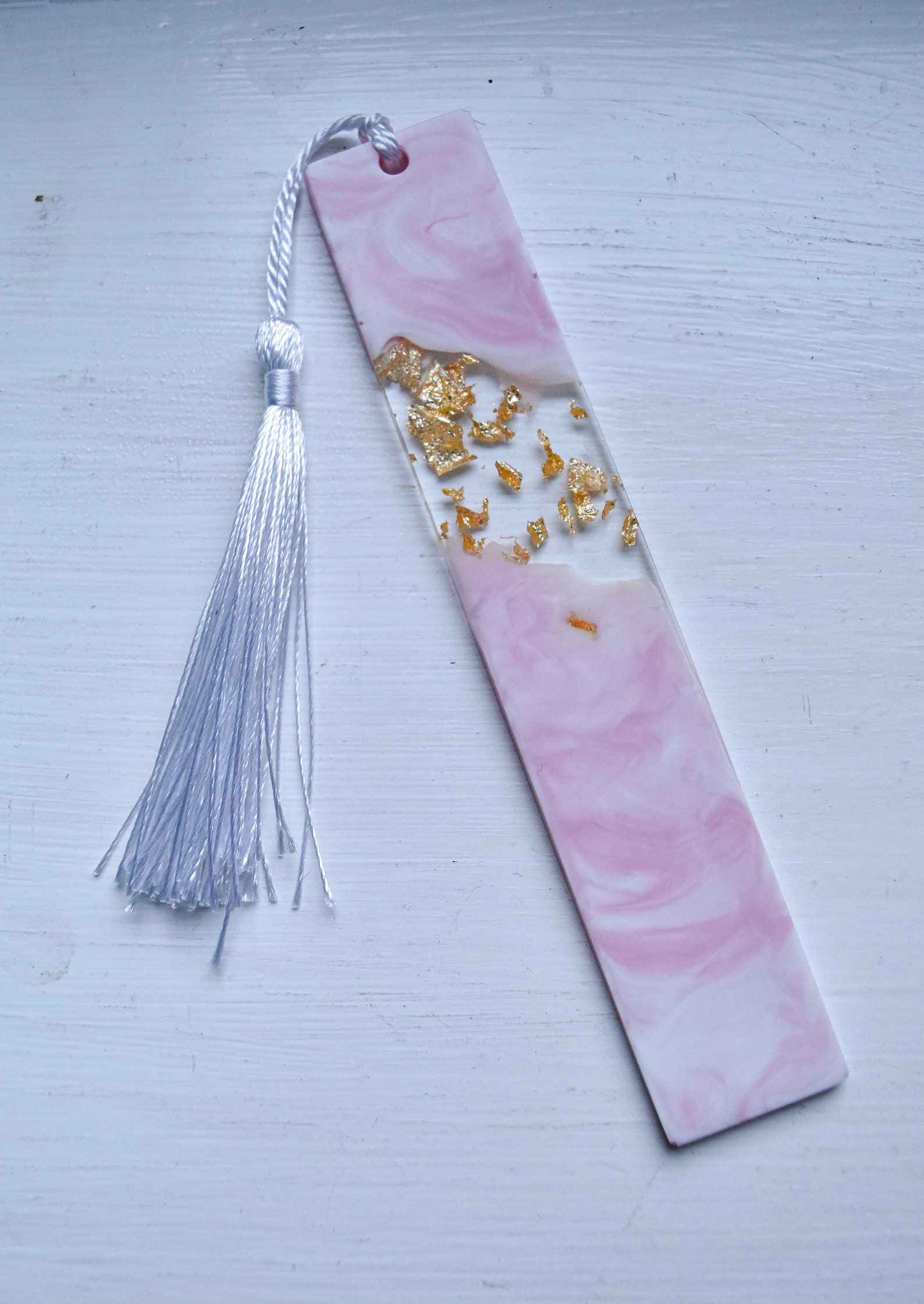 Handmade Pink Marble Resin Bookmark | Etsy
