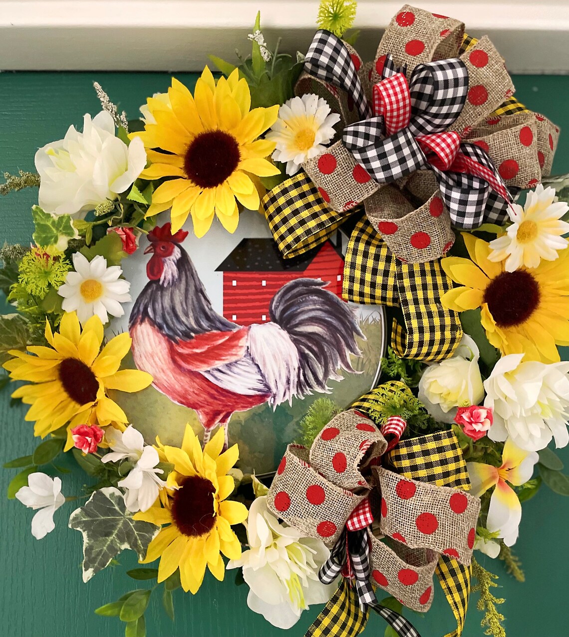 Sommer-Kranz für Haustür Jahr Runde Kranz rustikale | Etsy