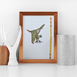 Lustiger Hund - Hab dich lieb, Original Illustration, Collage Art, Papierkunst, Buntstift, Kunst ohne Rahmen, Kleines Kunstwerk, Geschenk