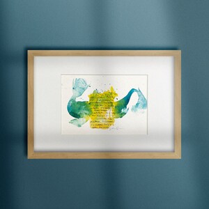 Kissing fish, original artwork, watercolor painting with mount without frame, fish motif tells about kissing