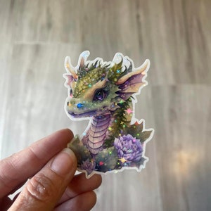Dragon Holographic Sticker - Dragon Sticker - Fantasy Sticker - Diecut Sticker - Vinyl Stickers - Decal - Label - Laptop Sticker - Holo