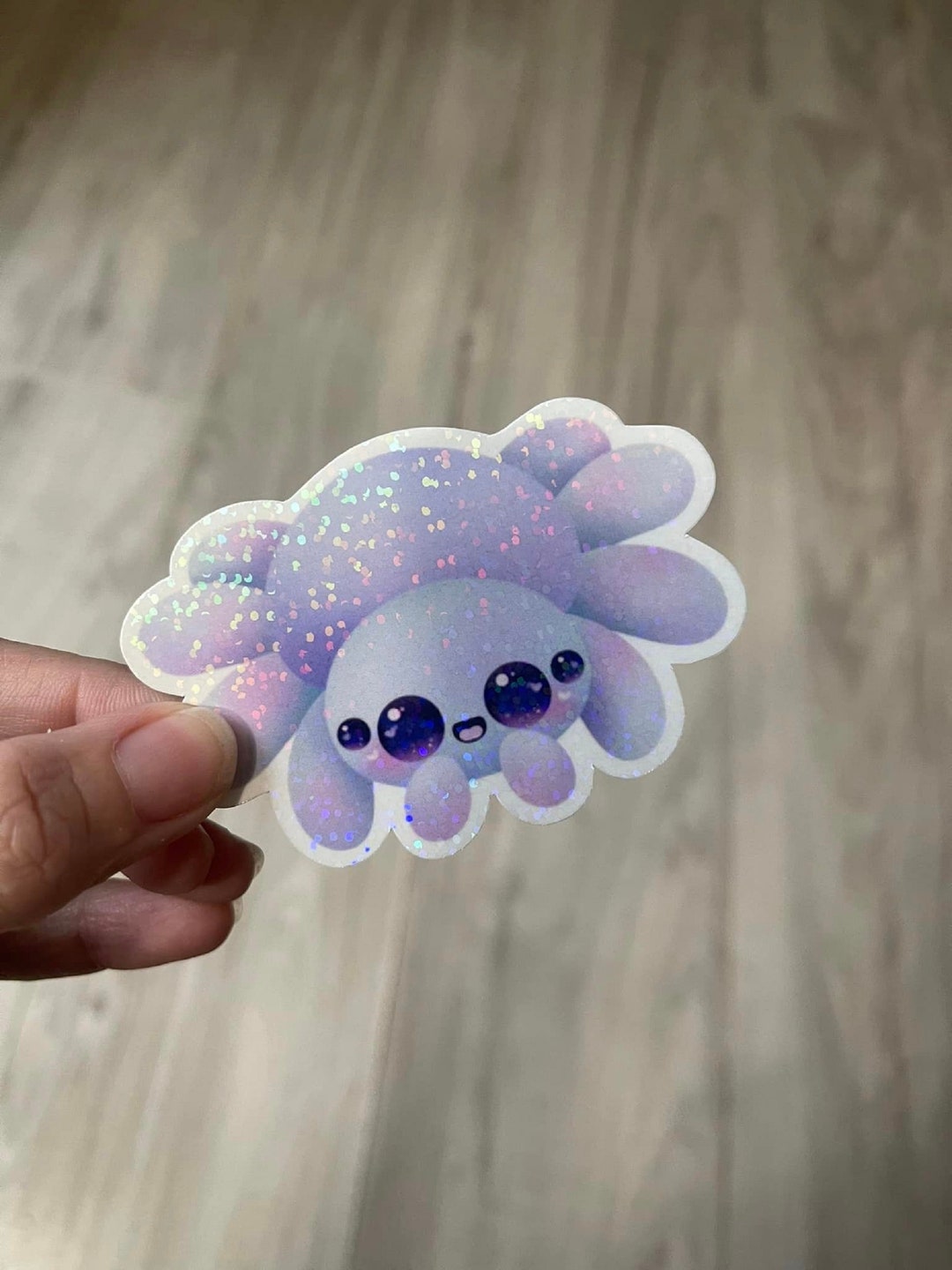 Lavender Jumping Spider Holographic Sticker - Spider Sticker - Diecut ...