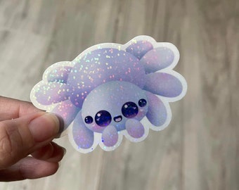 Lavender Jumping Spider Holographic Vinyl Sticker