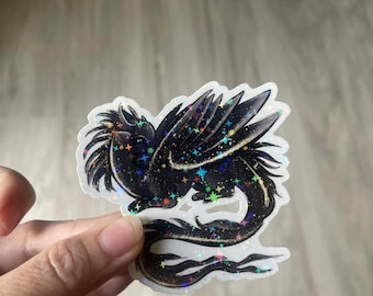 Holographic Fairy Dragon Sticker – Fantasy Diecut Vinyl Decal