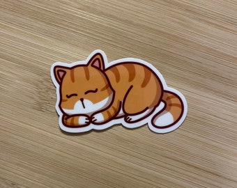 Cat Cuddles Waterproof Vinyl Sticker | Kawaii Chibi Art Kitten Animal ...