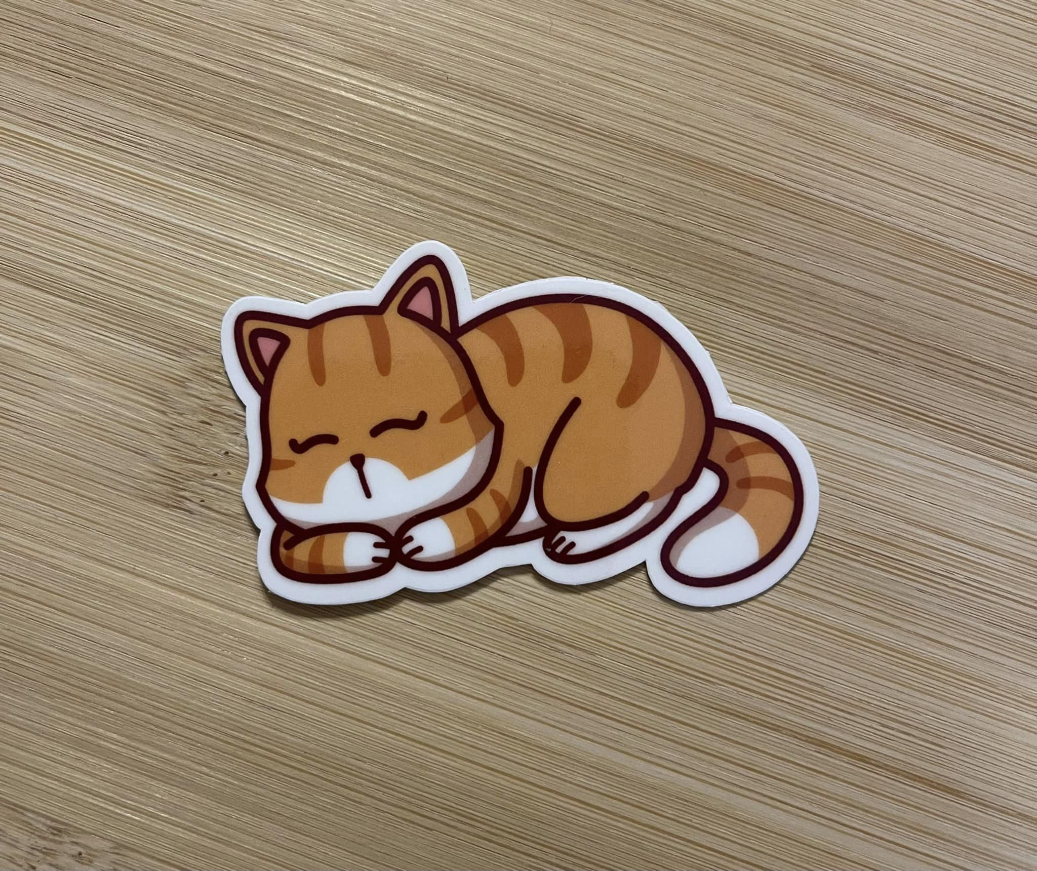 Kawaii Orange Tabby Cat Sticker, Water Resistant Vinyl - Etsy