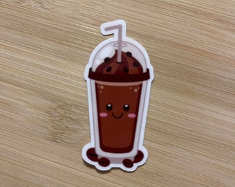 Kawaii Coffee Cup Sticker, Winking Coffee, Laptop Decal