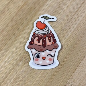 Cherry Cupcake Kawaii Sticker, Cupcake Sticker, Kawaii Cupcake Sticker, Cute Sticker, Cute Cupcake Sticker, Cherry, Kawaii Cherry Cutie