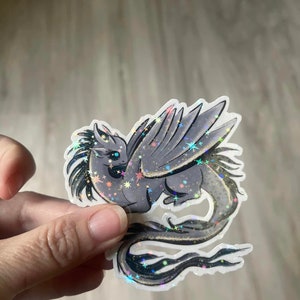 Fairy Dragon Holographic Sticker - Dragon Sticker - Fantasy Sticker - Diecut Sticker - Vinyl Stickers - Decal - Label - Laptop Sticker