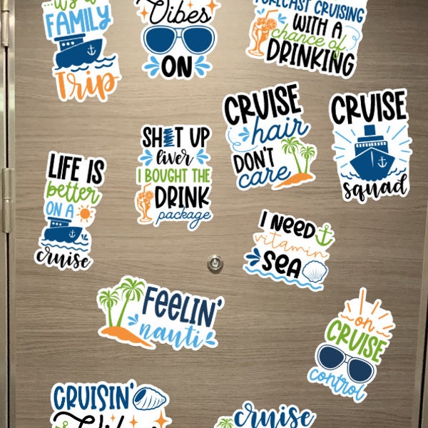 Fun Silly Cruise Door Magnet Signs - Royal Caribbean Carnival - Personalized Cruise Keepsake -Refrigerator Office