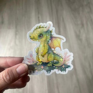 Pastel Dragon Holographic Sticker - Dragon Sticker - Fantasy Sticker - Diecut Sticker - Vinyl Stickers - Decal - Label - Laptop Sticker