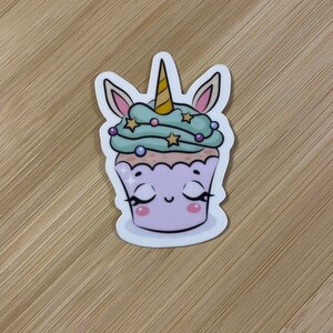 Unicorn Cupcake Kawaii Sticker, Cupcake Sticker, Kawaii Cupcake Sticker, Cute Sticker, Cute Cupcake Sticker, Unicorn, Kawaii Unicorn