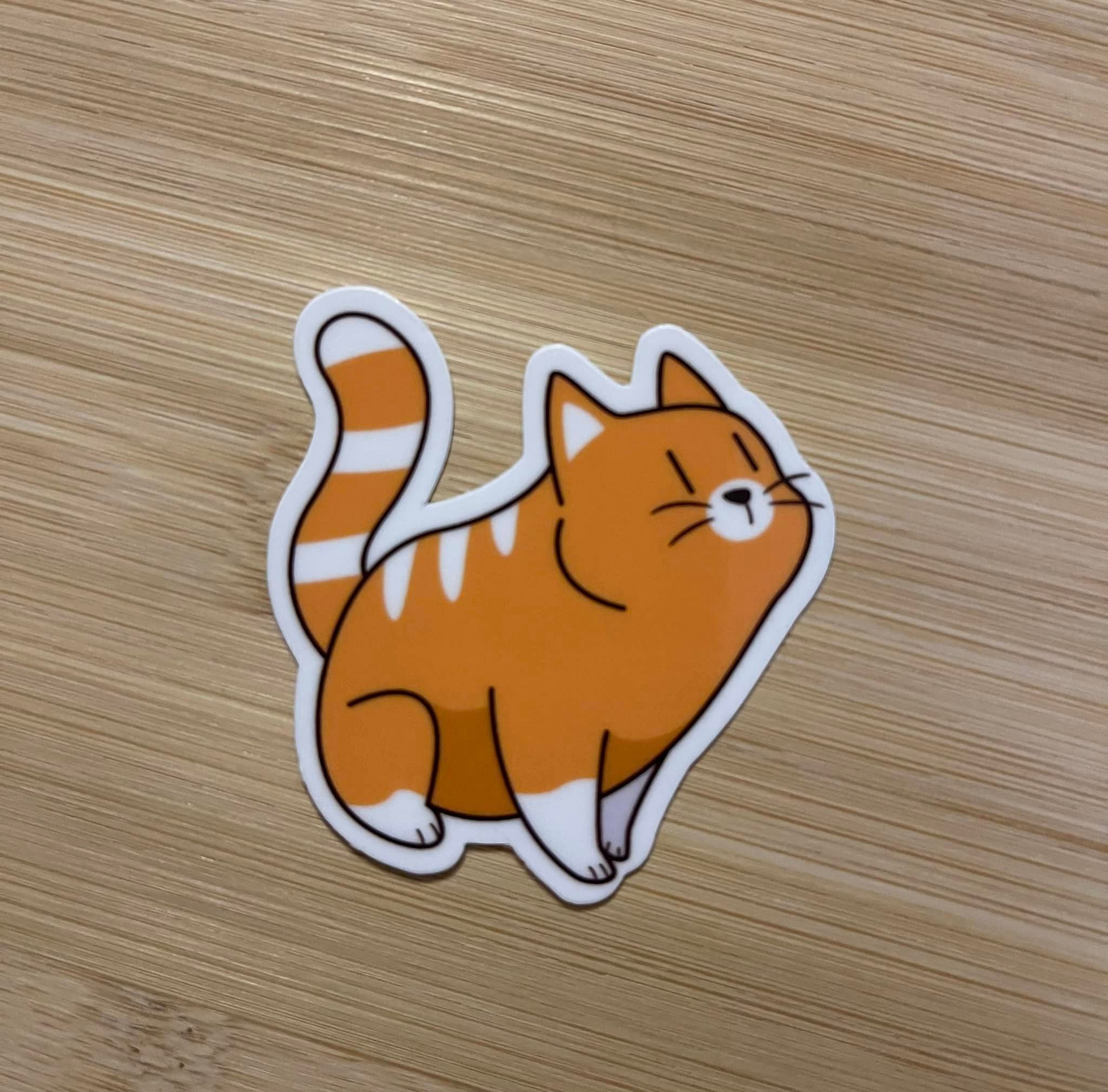 Kawaii Orange Tabby Cat Sticker, Water Resistant Vinyl Decal - Etsy