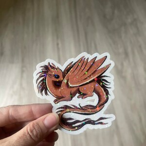 Fairy Dragon Holographic Sticker - Dragon Sticker - Fantasy Sticker - Diecut Sticker - Vinyl Stickers - Decal - Label - Laptop Sticker