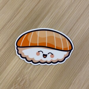 Sushi Sticker, Kawaii Sushi Sticker, Cute Sushi Sticker, Foodie Sticker, Sushi Decal, Water Resistant Decal Sticker, Vinyl Sushi Sticker