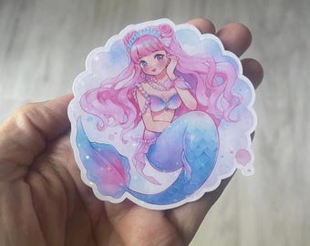 Holographic Mermaid Vinyl Sticker – Cute Laptop Decal