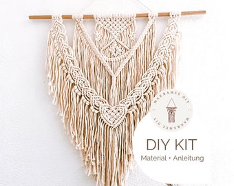 Makramee DIY Kit Wandbehang "Theodora",inkl. Video gratis Mini-Makramee Bausatz, Bastelset, Starter-Kit für eine Makramee Geschenk Boho Deko