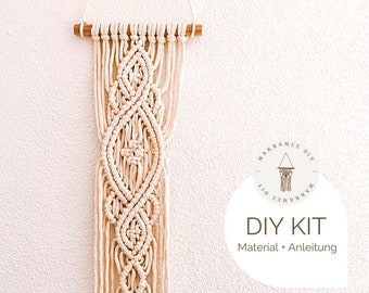 Makramee DIY Kit Wandbehang "Coco", inkl. Video | gratis Mini-Makramee Bausatz, Bastelset, Starter-Kit für eine Makramee Geschenk Boho Deko