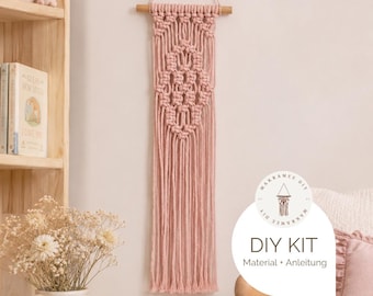 Makramee DIY Kit für Anfänger – komplettes Bastelset für Boho Wandbehang