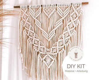 Makramee DIY Kit Wandbehang "Winona", inkl. Video, Bastelset, Starter-Kit für eine Makramee Geschenk Boho Deko