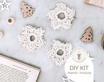 3er, 5er oder 10er Set Makramee sterne DIY Kit, inkl. Video, Bastelset, Starter-Kit für eine Makramee Geschenk Boho Deko Weihnachten Deko