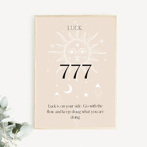 Angel number 777 luck | wall decor | Digital Print