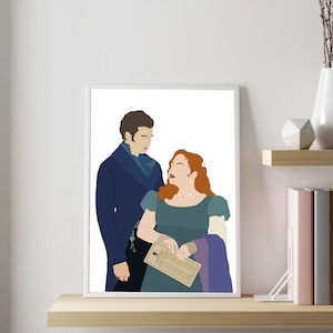 Bridgerton | Collin and Penelope | Digital Download  | Hand drawn | Wall Art