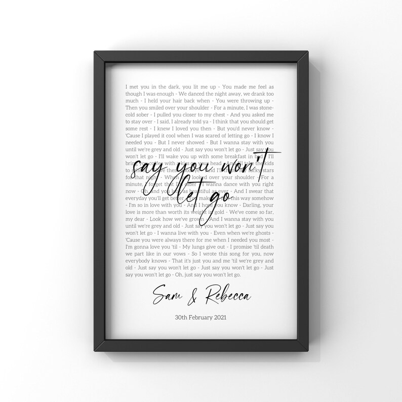 Our Song Personalised Wedding Song Wall Decor A4 Print Etsy
