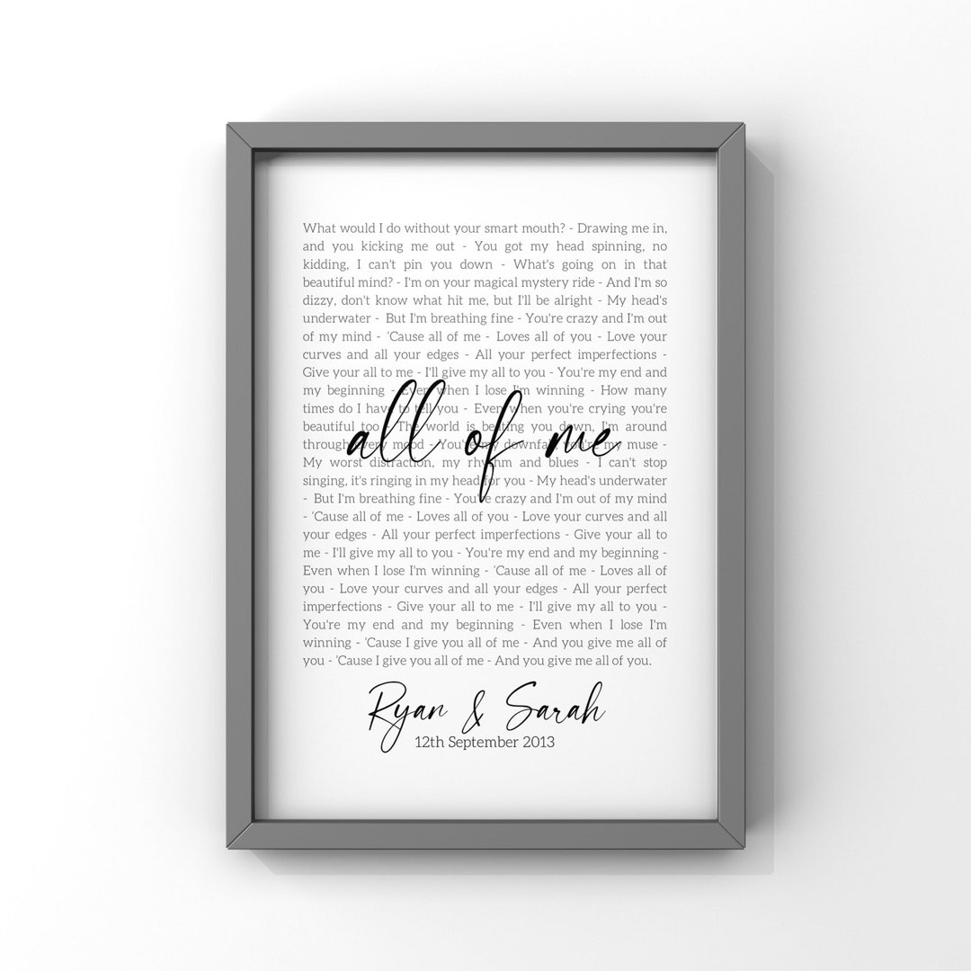 Our Song Personalised Wedding Song Wall Decor A4 Print Etsy
