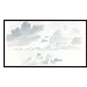Clouds. Vintage pencil and watercolor drawing.